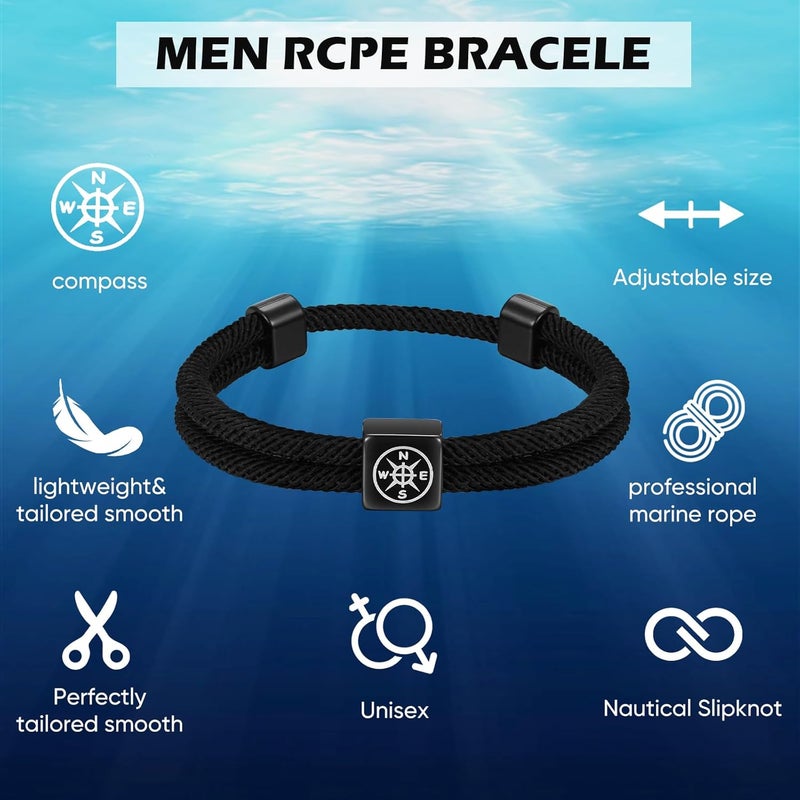 TempBeau Store Braided Men Rope Cross Bracelet - Adjustable Tree of Life Cord Surfing Bracelet, Handmade Nautical Navy Marine String Bracelet with Metal Knot, Easter Women Bracelets Gifts - Image 5